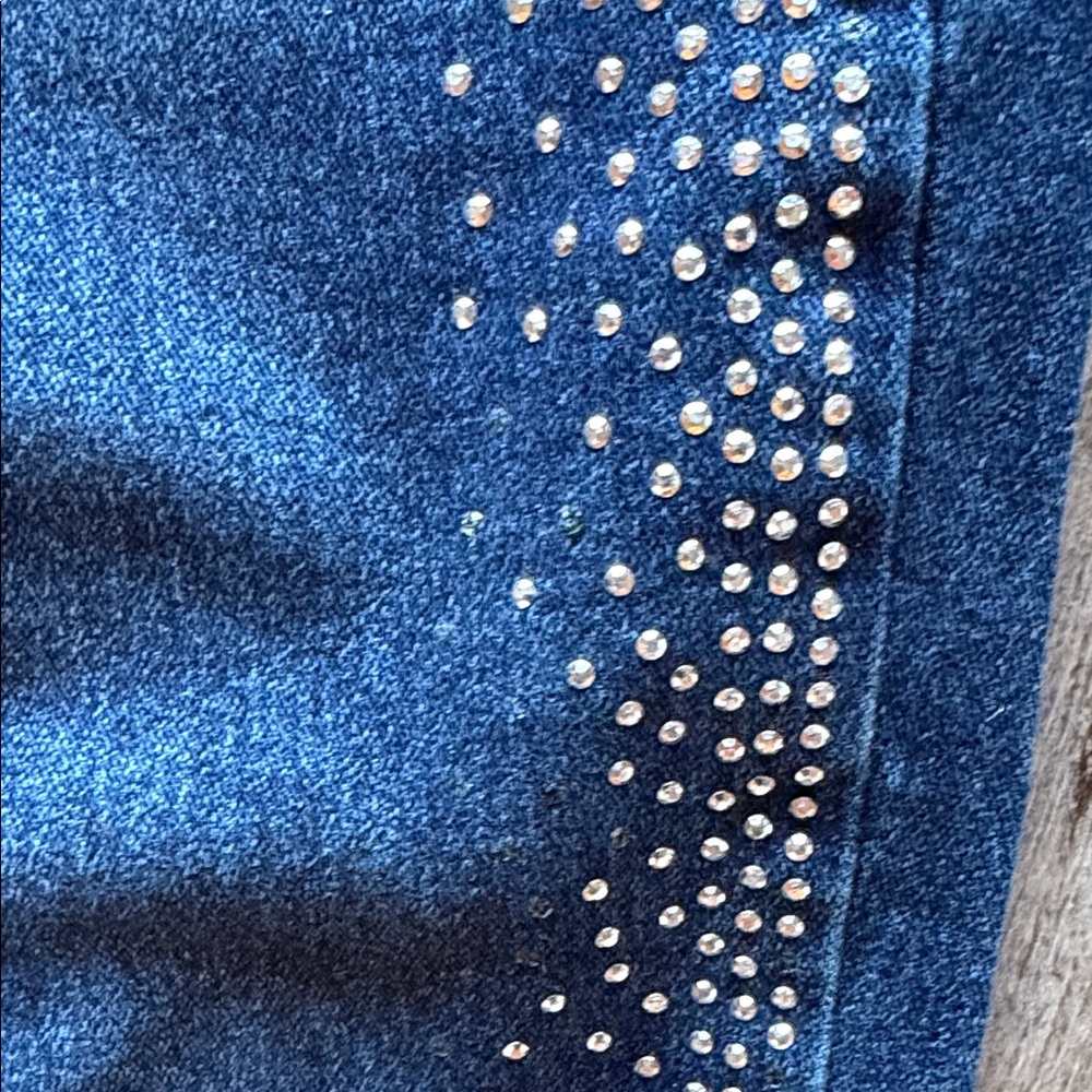 Stylish Girls 14 Blue Flare Jeans with Rhinestone Accents - Picture 4 of 5